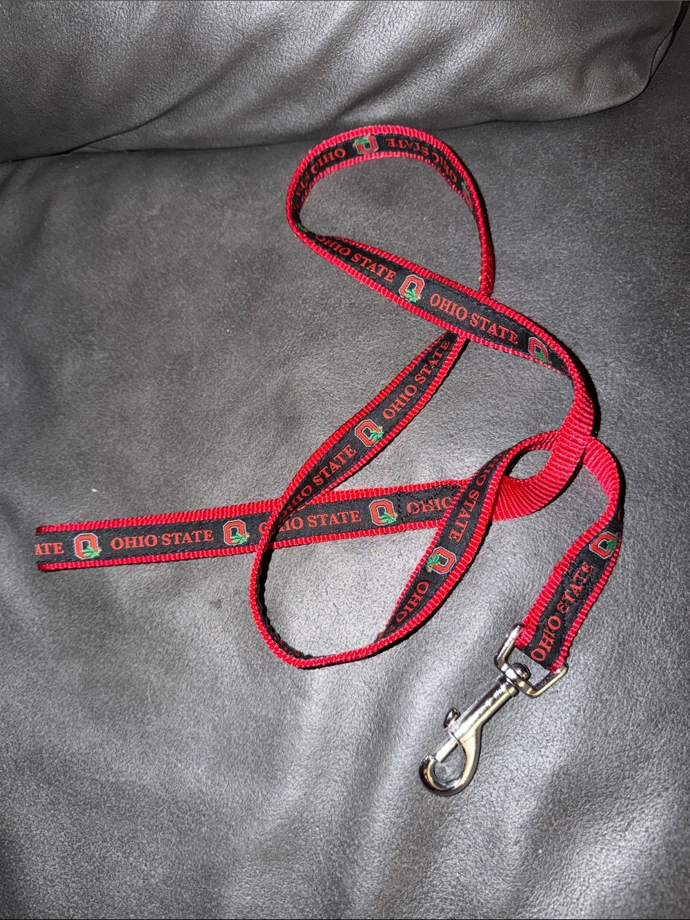 THE Ohio state buckeyes dog pet leash Red Logo Lease with Metal Clip